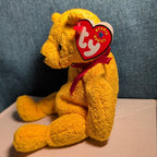 Ty Beanie Baby POOPSIE THE BEAR | 2001 Retired MWMT | Vintage Yellow Teddy Bear