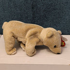 TY Beanie Baby ALMOND Beige Bear 1999 | MWMT Mint Tags | Retired Rare 7" Toy