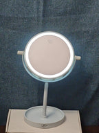LED Tabletop Vanity Mirror 8.5" Round Makeup Mirror Jewelry Tray Base | Tested