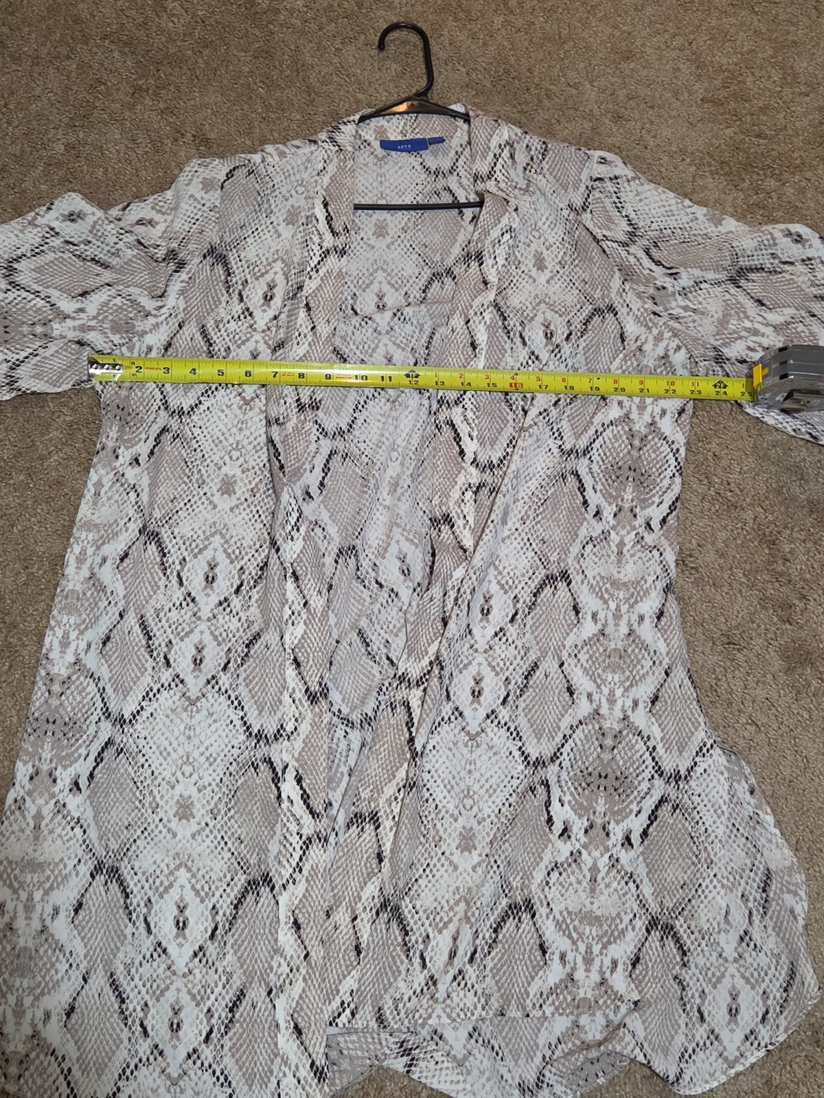 Apt 9 Snakeskin Kimono Cardigan Animal Print Top L/XL Gently Worn RN 73277