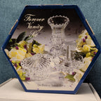 Forever Crystal 3pc Vanity Set | 24% Lead Crystal Zajecar Yugoslavia NEW IN BOX