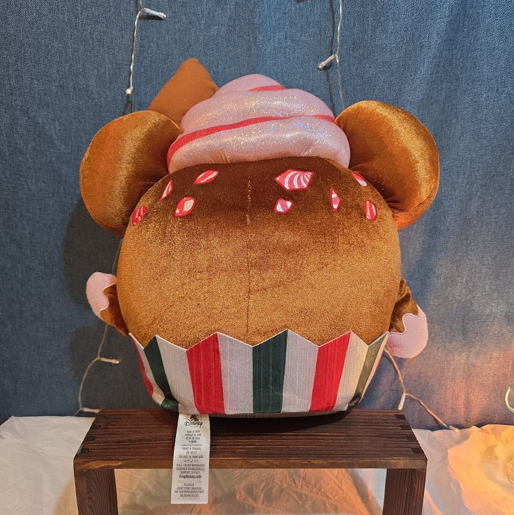 Disney Mickey Mouse Gingerbread Cupcake Plush Toy with Peppermint Accents