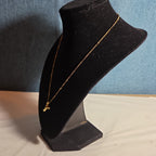 Y Initial Bubble Letter Necklace Gold Tone Satellite