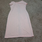 Blush Pink Midi Dress Full Zip Cutout Short Sleeve Bodycon XXL