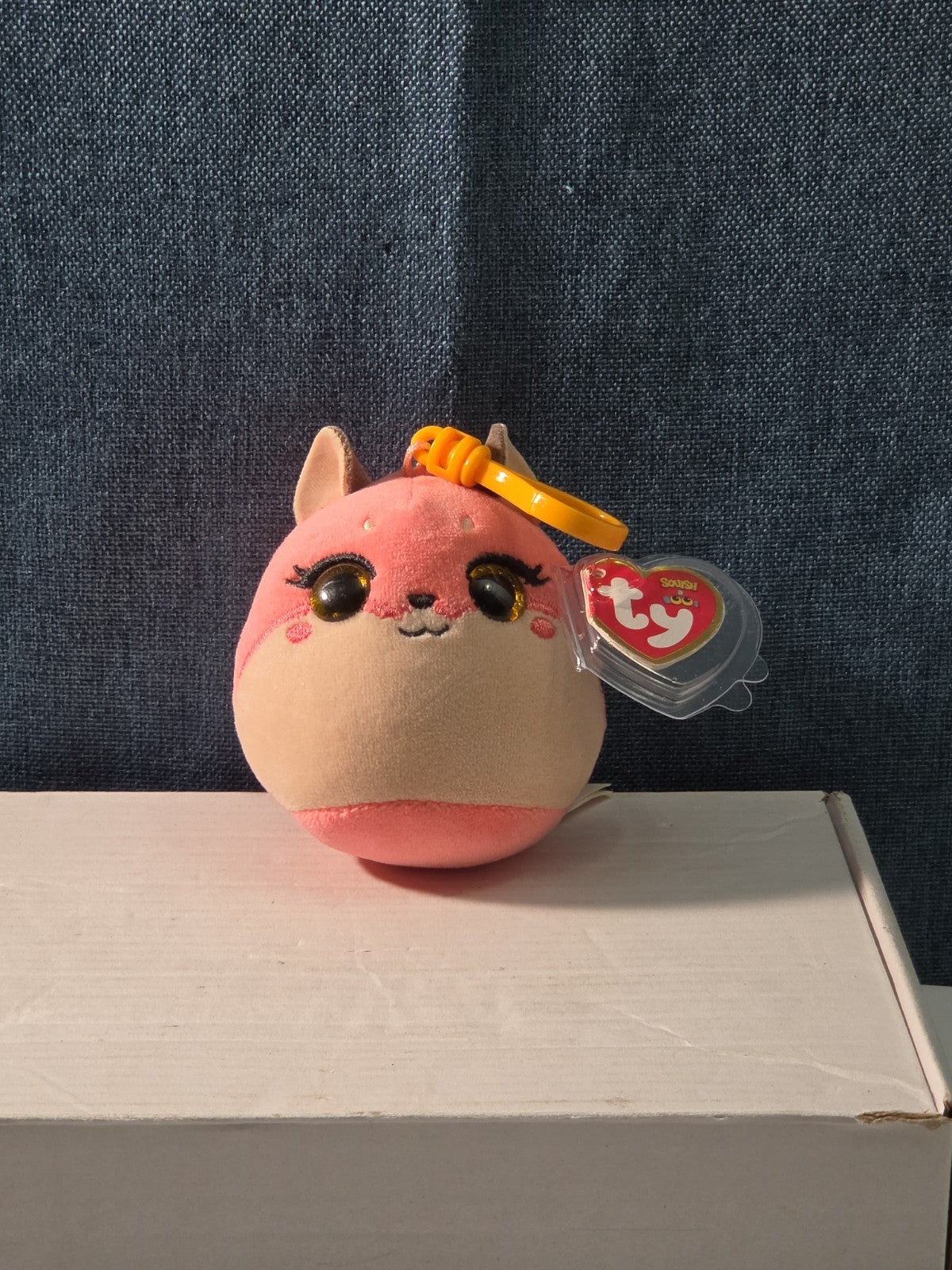 TY Roxie the Fox Squish-A-Boos Mini 3" Clip Plush MWMT with Tag Protector NEW