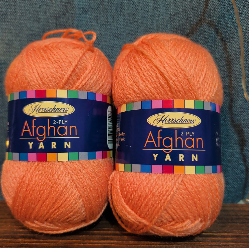 Herrschners Afghan Yarn 2 Ply Coral Rose Acrylic 2 Skein