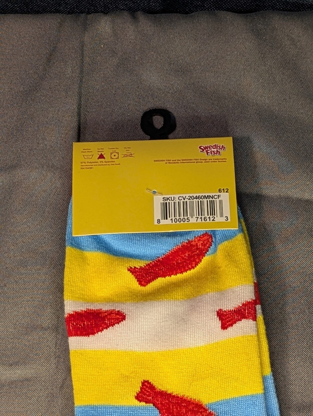 Odd Sox Swedish Fish Socks Crew Novelty Candy Licensed