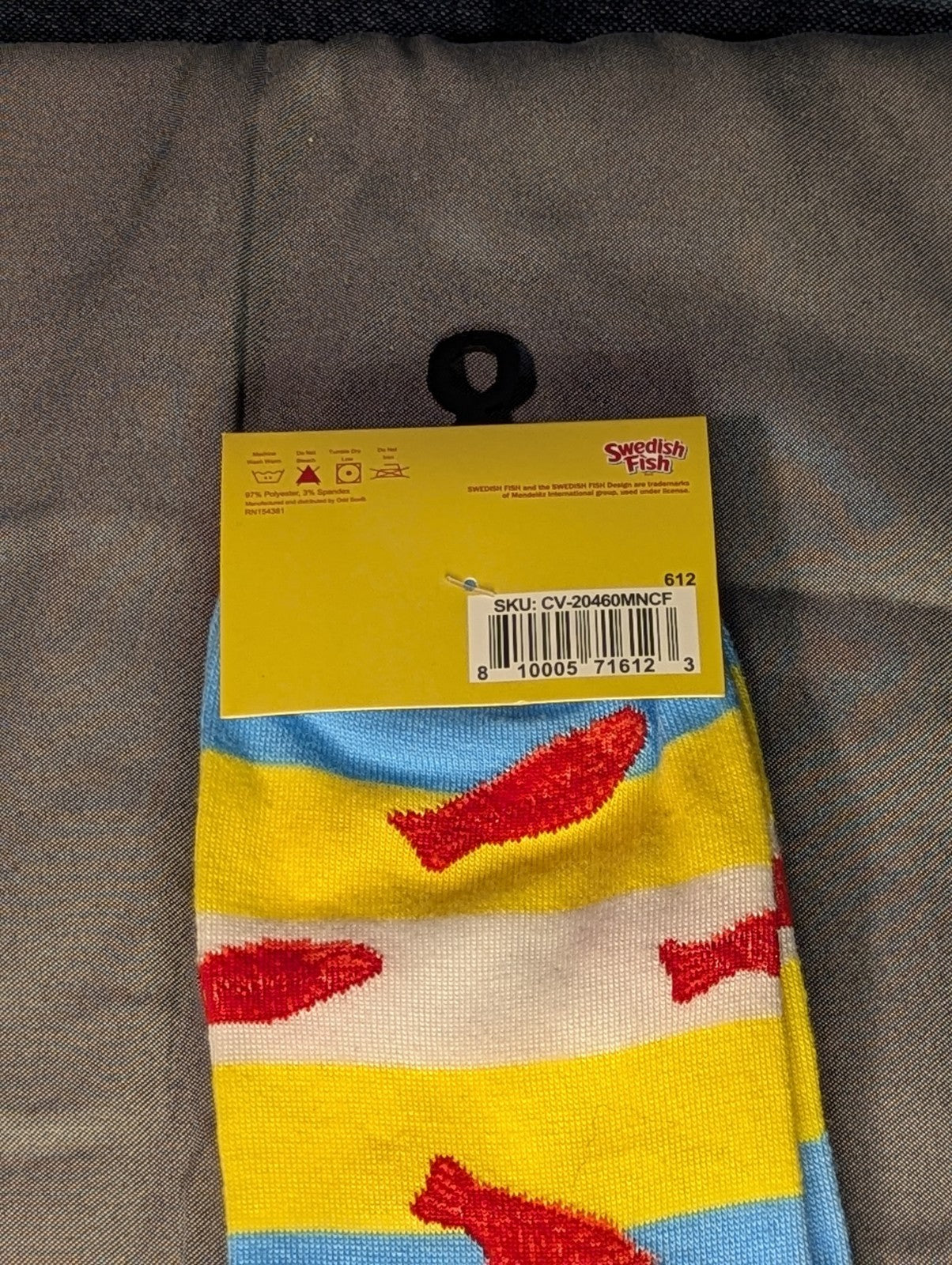 Odd Sox Swedish Fish Socks Crew Novelty Candy Licensed