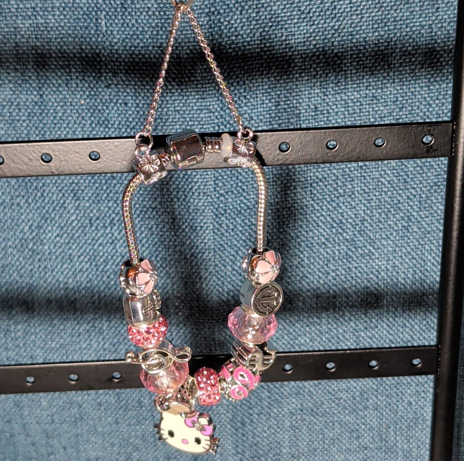 Hello Kitty Charm Bracelet Pink Rhinestone Y2K Kawaii