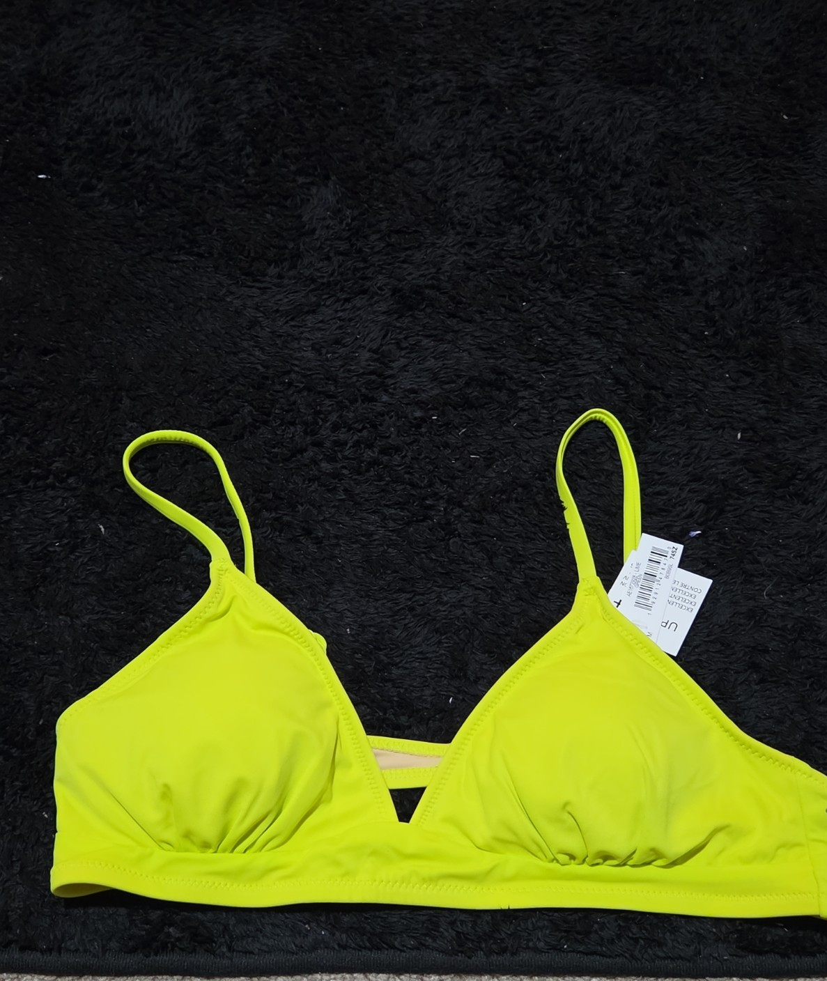 Amazon Essentials Bikini Top M Lime Green UPF 50+ Bralette Swimwear NWT Summer