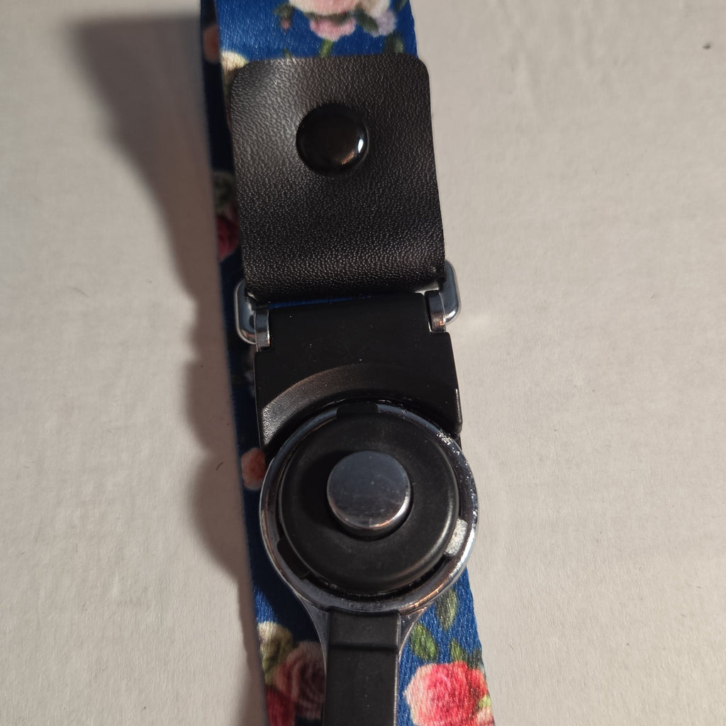 Blue Floral Phone Lanyard Quick Release Detachable Strap Loop
