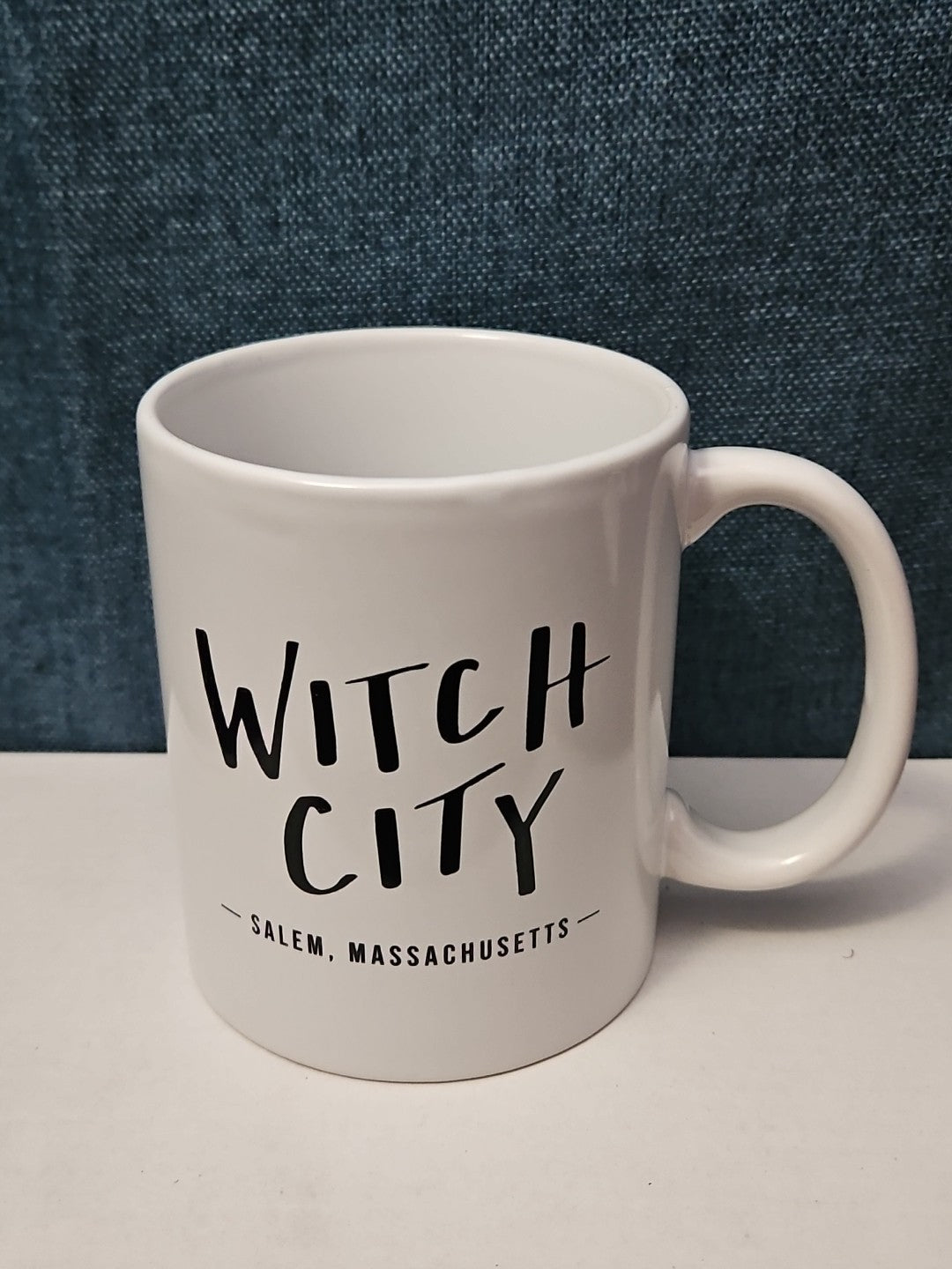 Witch City Salem Massachusetts Coffee Mug | Artistic Souvenir Tea Cup | White