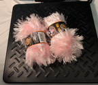 Lion Brand Fun Fur Yarn Soft Pink #101 Lot of 2 Skeins 128yds Eyelash Fluffy NEW