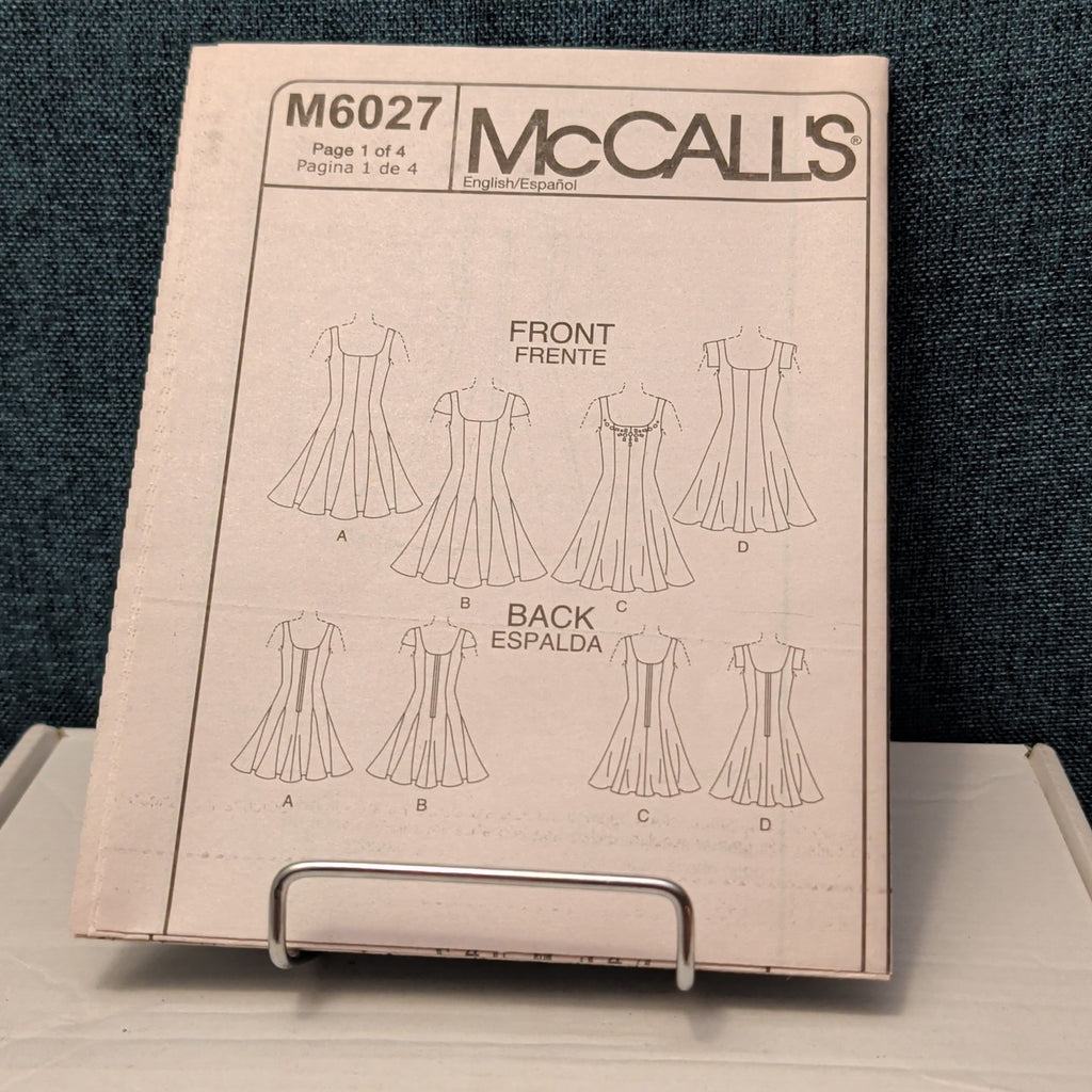 McCall's M6027 Sewing Pattern | Flared Princess Seam Dress Sizes 6-12 UNCUT OOP