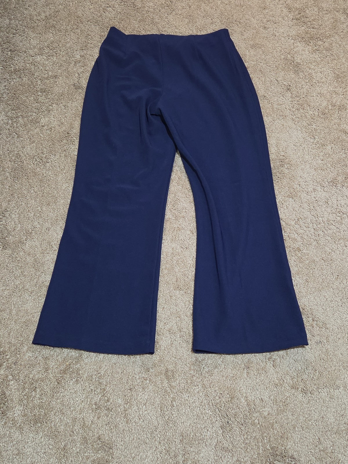 TravelSmith Pants Womens MP Navy Blue Wide Leg Stretch Travel Pull On Style 3212