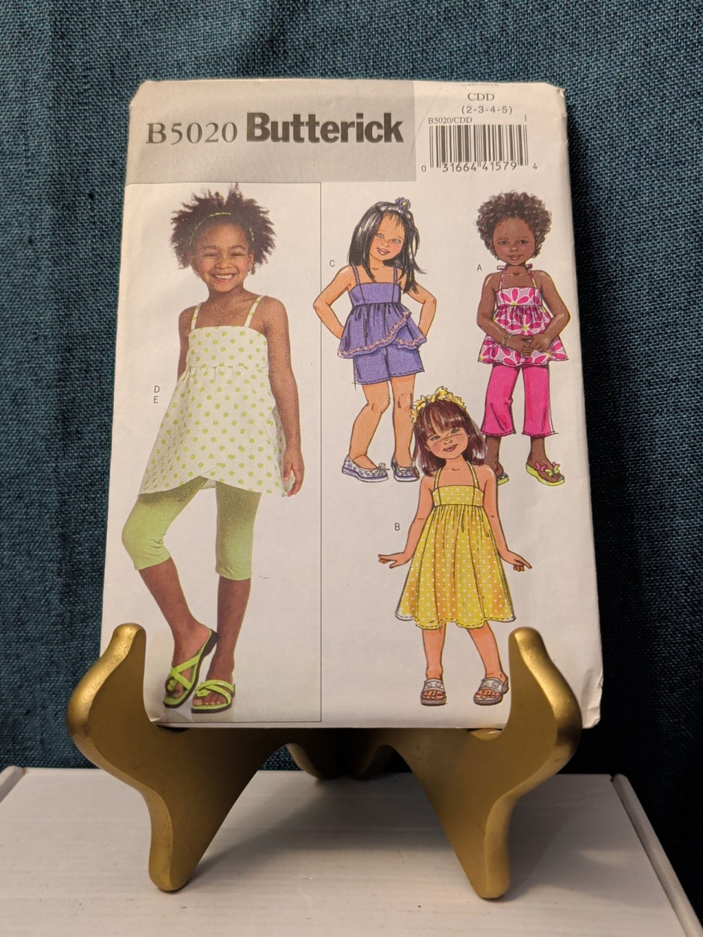 UNCUT Butterick B5020 Pattern | Girls Summer Dress Tunic Leggings Shorts | 2-5