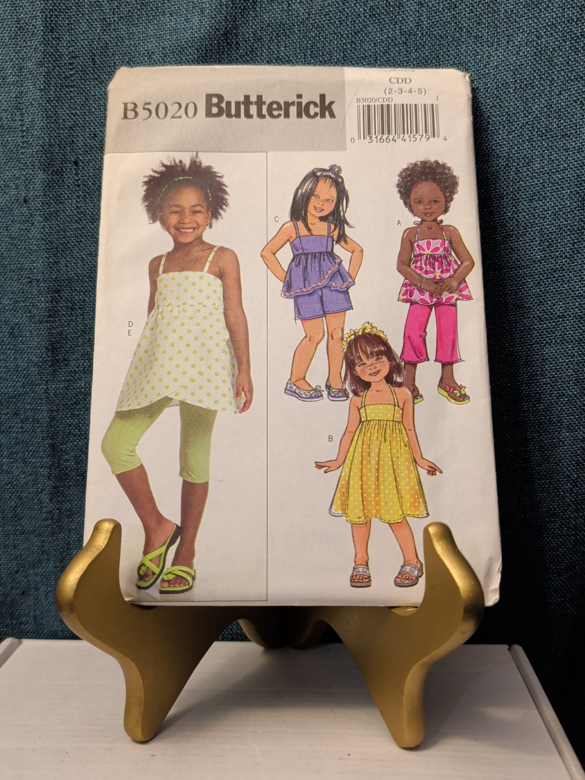 UNCUT Butterick B5020 Pattern | Girls Summer Dress Tunic Leggings Shorts | 2-5