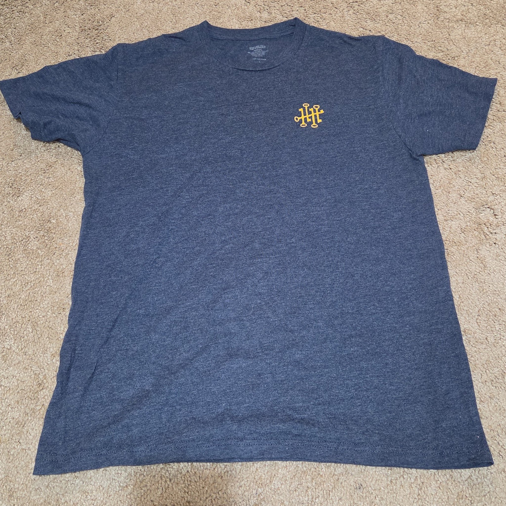 Diageo Tangerine Shirt Large Navy Blue Key Graphic Tee