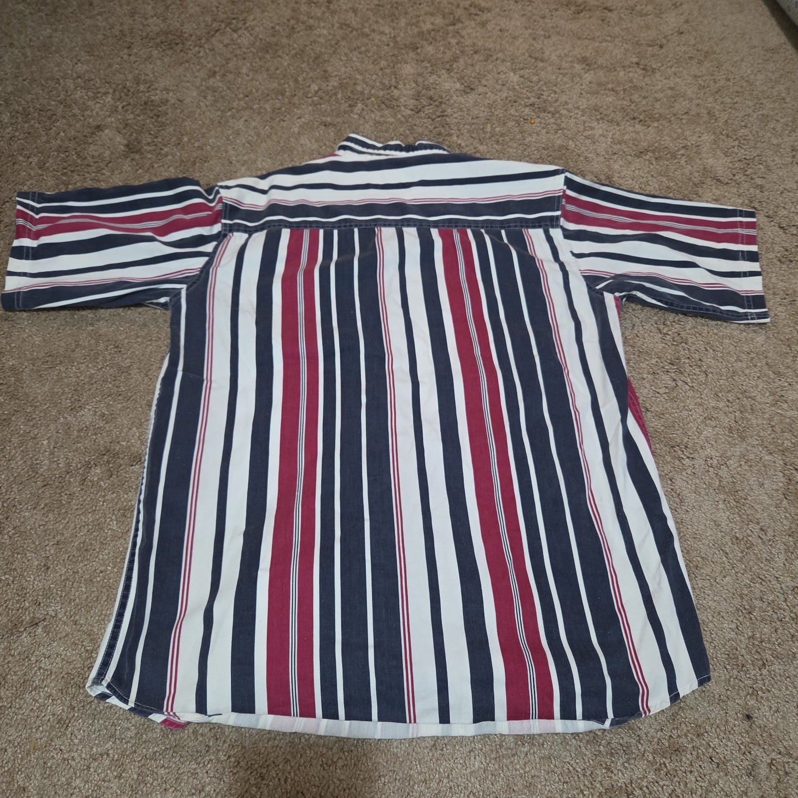 Pine Grove Striped Button Down Shirt Cotton Vintage 90s Retro Men Size M
