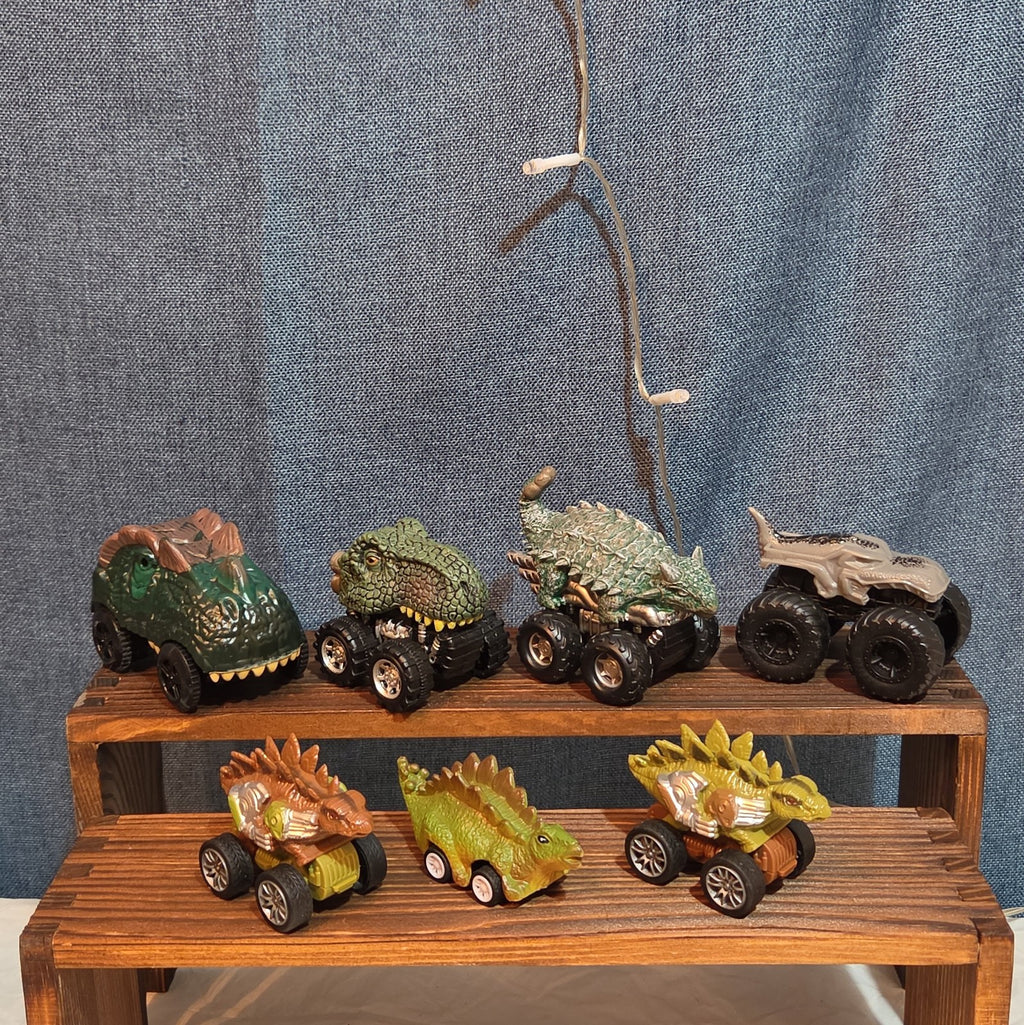 Lot Of 7 Dinosaur Monster Trucks, Vehicles Plastic
