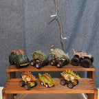 Lot Of 7 Dinosaur Monster Trucks, Vehicles Plastic
