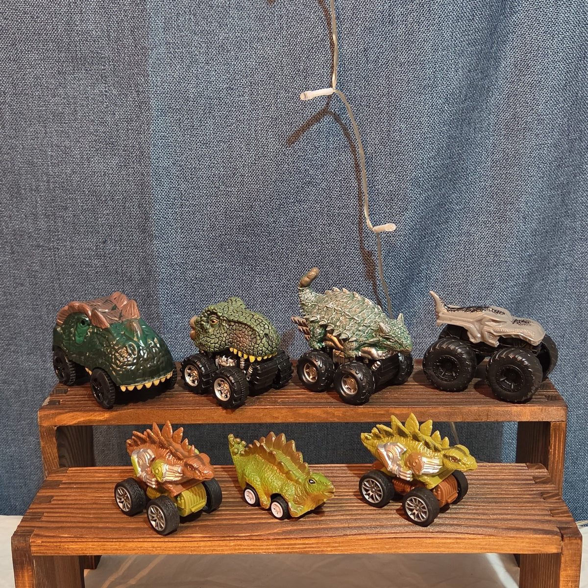 Lot Of 7 Dinosaur Monster Trucks, Vehicles Plastic