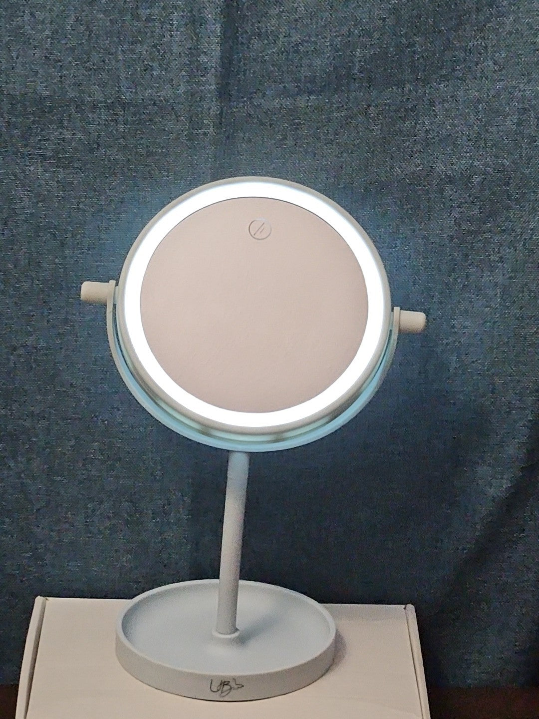 LED Tabletop Vanity Mirror 8.5" Round Makeup Mirror Jewelry Tray Base | Tested