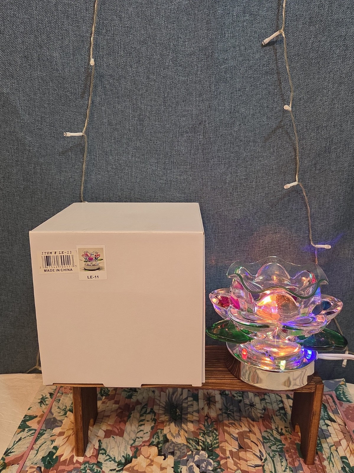 Flower Touch Lamp Glass Oil Warmer Multicolor