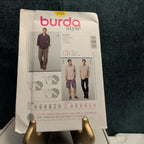 Burda 7525 Men's Shirt Pattern Button Up Tuxedo Bib Band Collar SZ 34-44 UNCUT