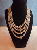 Deltah 4-Strand Aurora Borealis Crystal Necklace Vintage Glam