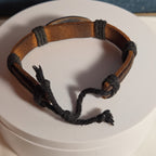 Leather Hemp Tribal Wrap Bracelet