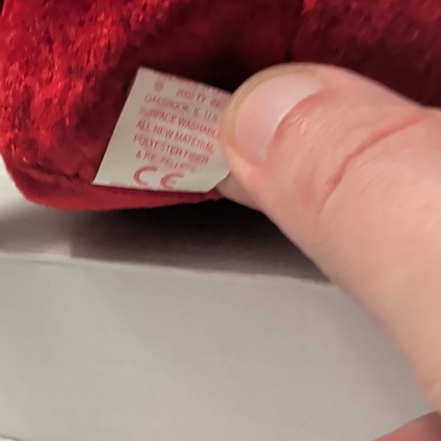 ​Ty Beanie Baby JULY Birthday Bear 2002 Red Teddy Silver Party Hat with Tag