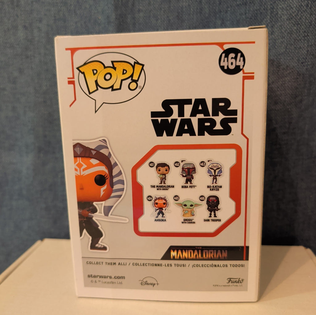 Funko POP Star Wars Ahsoka 464 The Mandalorian Dual Sabers in Box with Protector