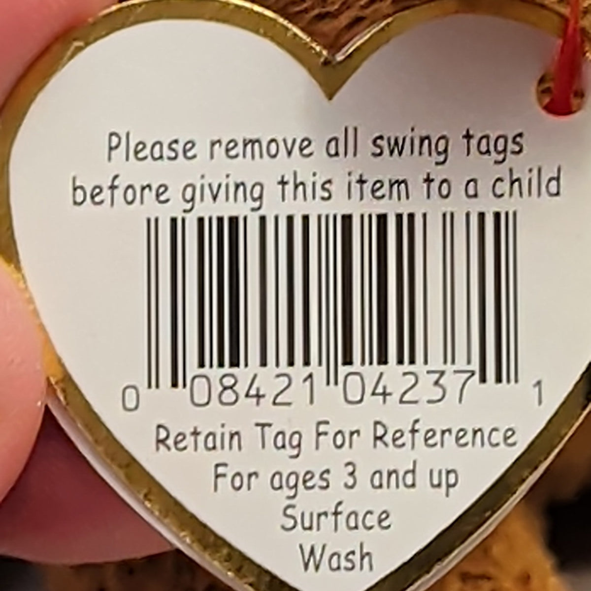 Ty Beanie Baby Fuzz Bear 1999 Retired MWMT P.E. Pellets Holographic Tag Vintage