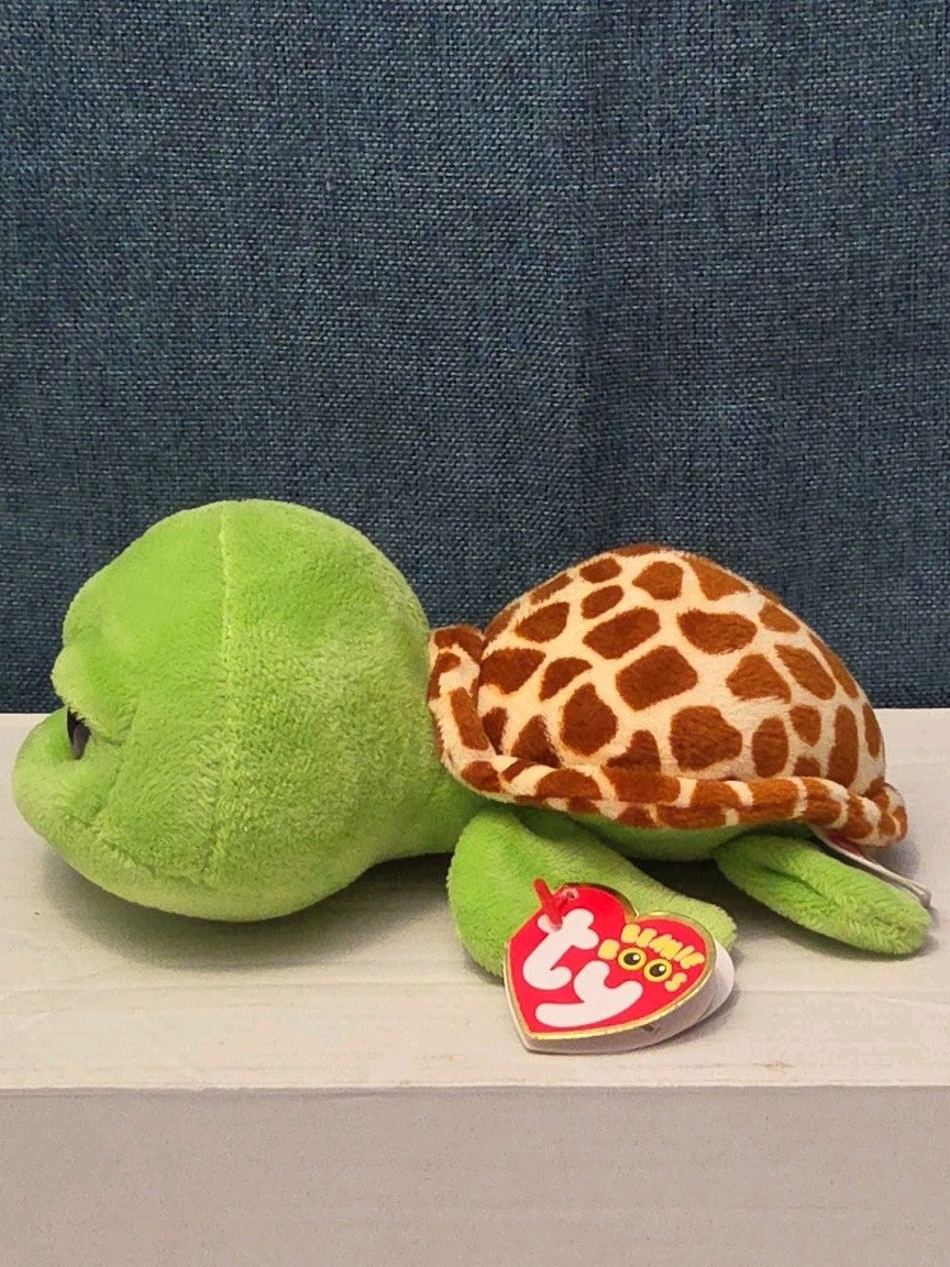 Ty Beanie Boos Zippy Green Turtle 6" Stuffed Animal Toy Gold Glitter Eyes MWMT