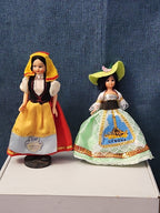 Vintage Italian Souvenir Dolls Pair | Genova & Sorrento | Sleep Eyes