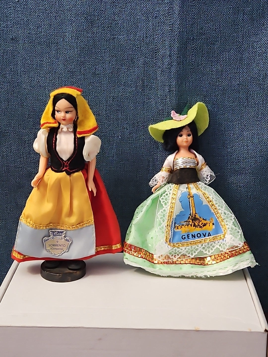 Vintage Italian Souvenir Dolls Pair | Genova & Sorrento | Sleep Eyes