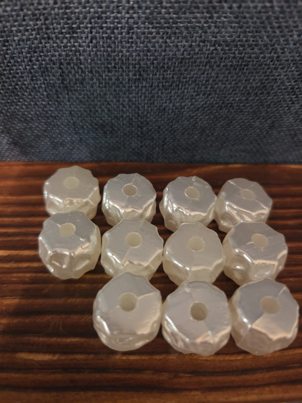 Chunky White Faux Pearl Beads 11pc Craft