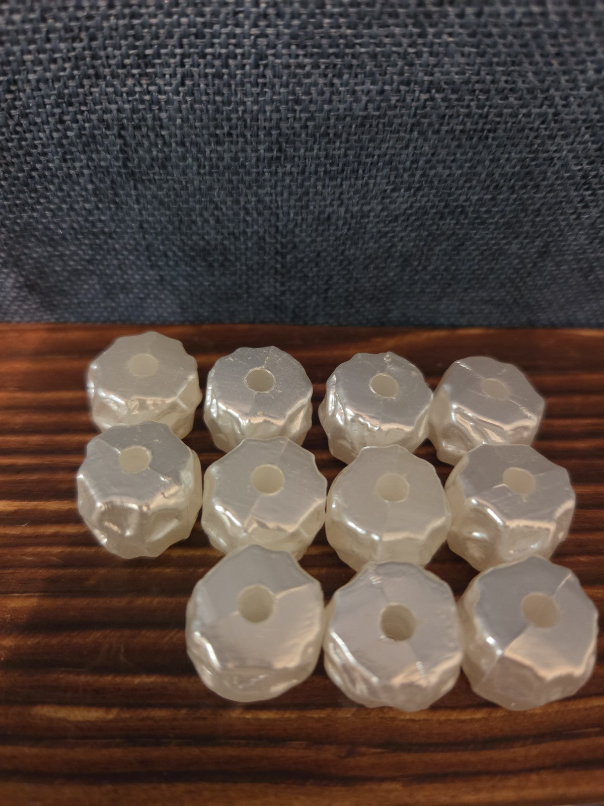 Chunky White Faux Pearl Beads 11pc Craft
