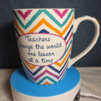 Mud Pie Francesca's Teacher Quote Mug Colorful Chevron 2012