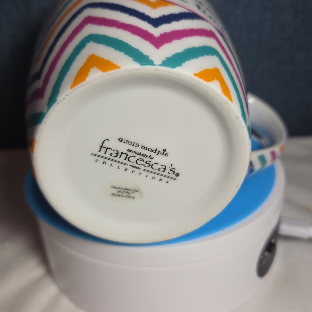 Mud Pie Francesca's Teacher Quote Mug Colorful Chevron 2012