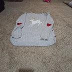 Hatley Girls Reindeer Knit Dress Size 10 Holiday Winter Sparkly Grey