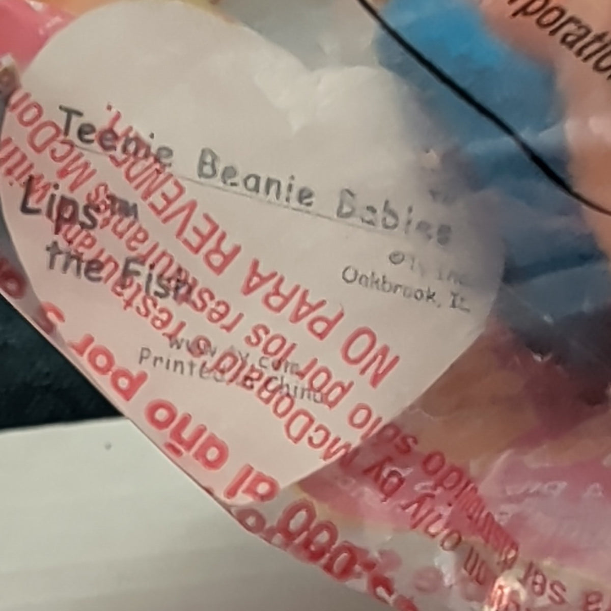Ty McDonald’s Teenie Beanie Baby Lips the Fish #1 2000 Sealed New in Bag Vintage