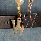Faux Pearl Purse Charm Gold Silver Tone W Letter Initial