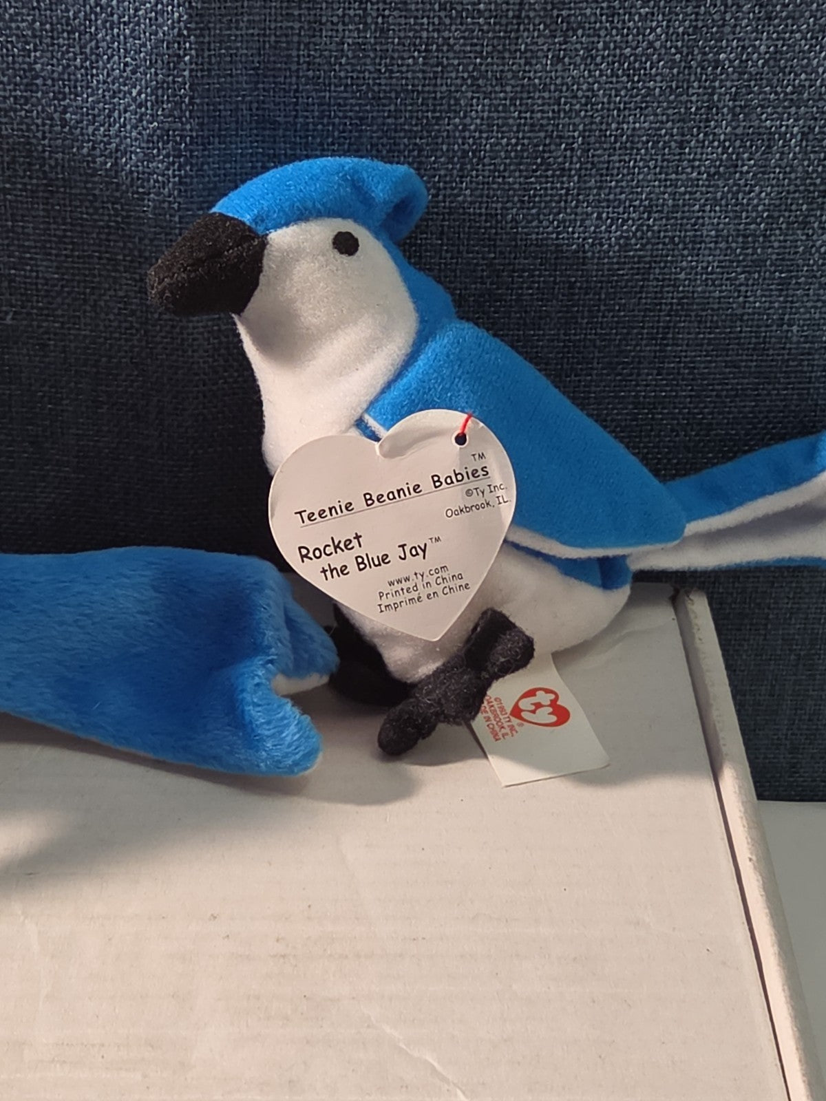 Ty Beanie Baby Rocket the Blue Jay Set Standard & Teenie Beanie 1998 NWT Bird