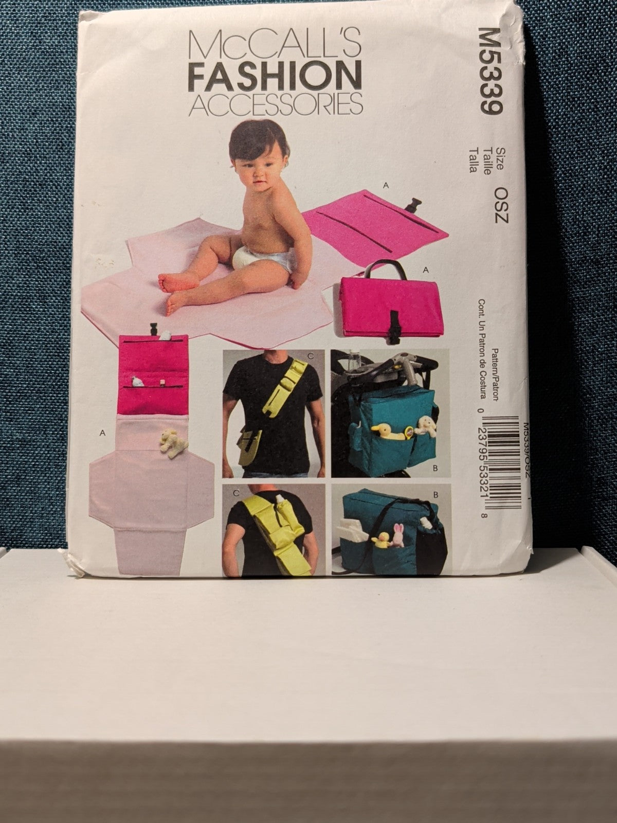 McCall's M5339 Diaper Bag Pattern 2007 Tote Changing Mat Bottle Bag UNCUT Kit