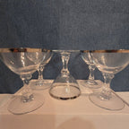 Tiffin Franciscan Brookmar Platinum Rim Champagne Coupe Sherbet Glass Set of 5