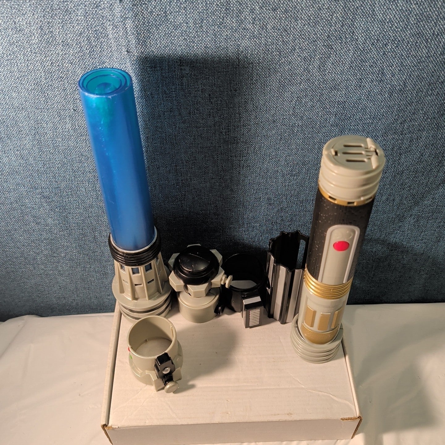 Star Wars Hasbro LFL 2007 Build Your Own Lightsaber Set Obi-Wan Blue TESTED WORK