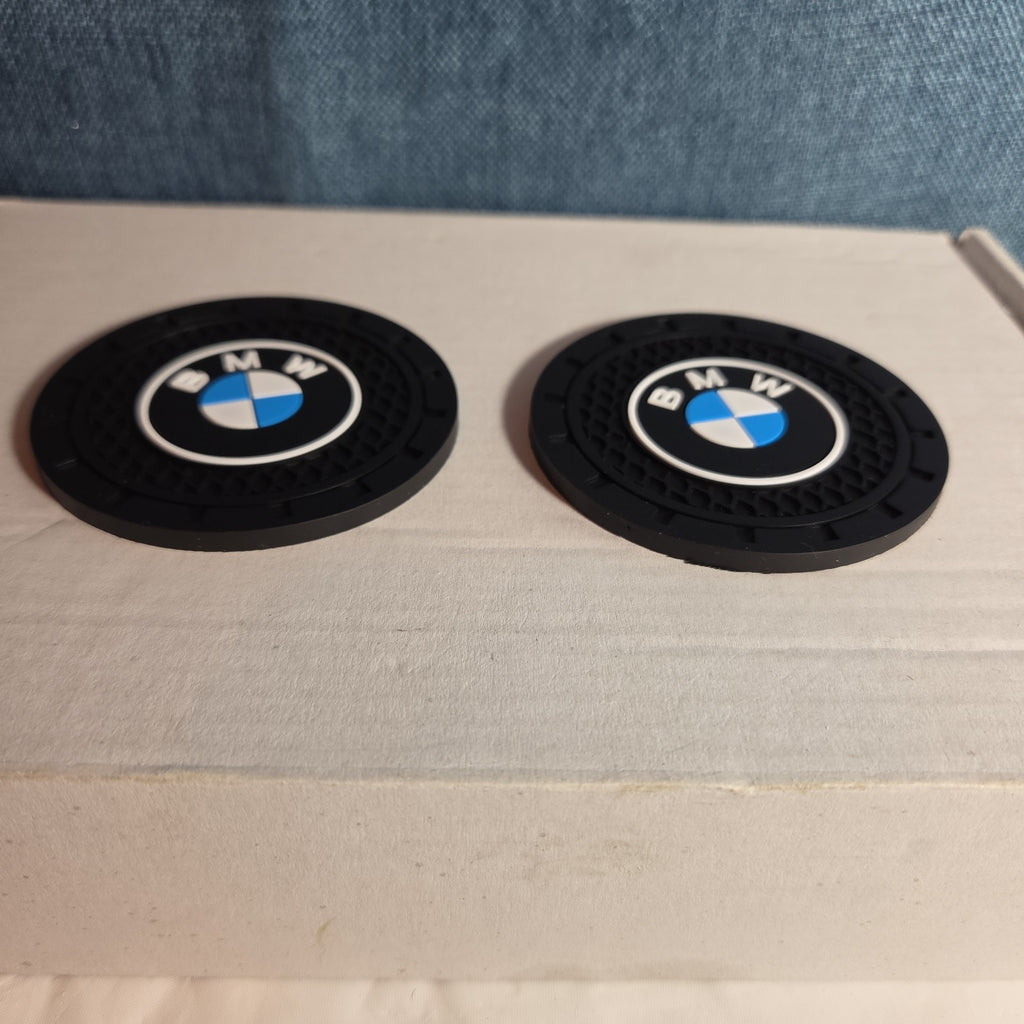 BMW Cup Holder Coasters Silicone Black Blue Auto Accessory