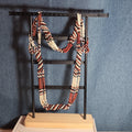 Multi-Strand Seed Bead Twisted Necklace Red Black Boho EUC